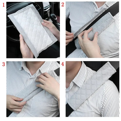 Universal Car Seat Belt Cover Adjustable Plush Car Safety Belt Cover Shoulder Pad for Kids Child Adults Car Interior Accessories
