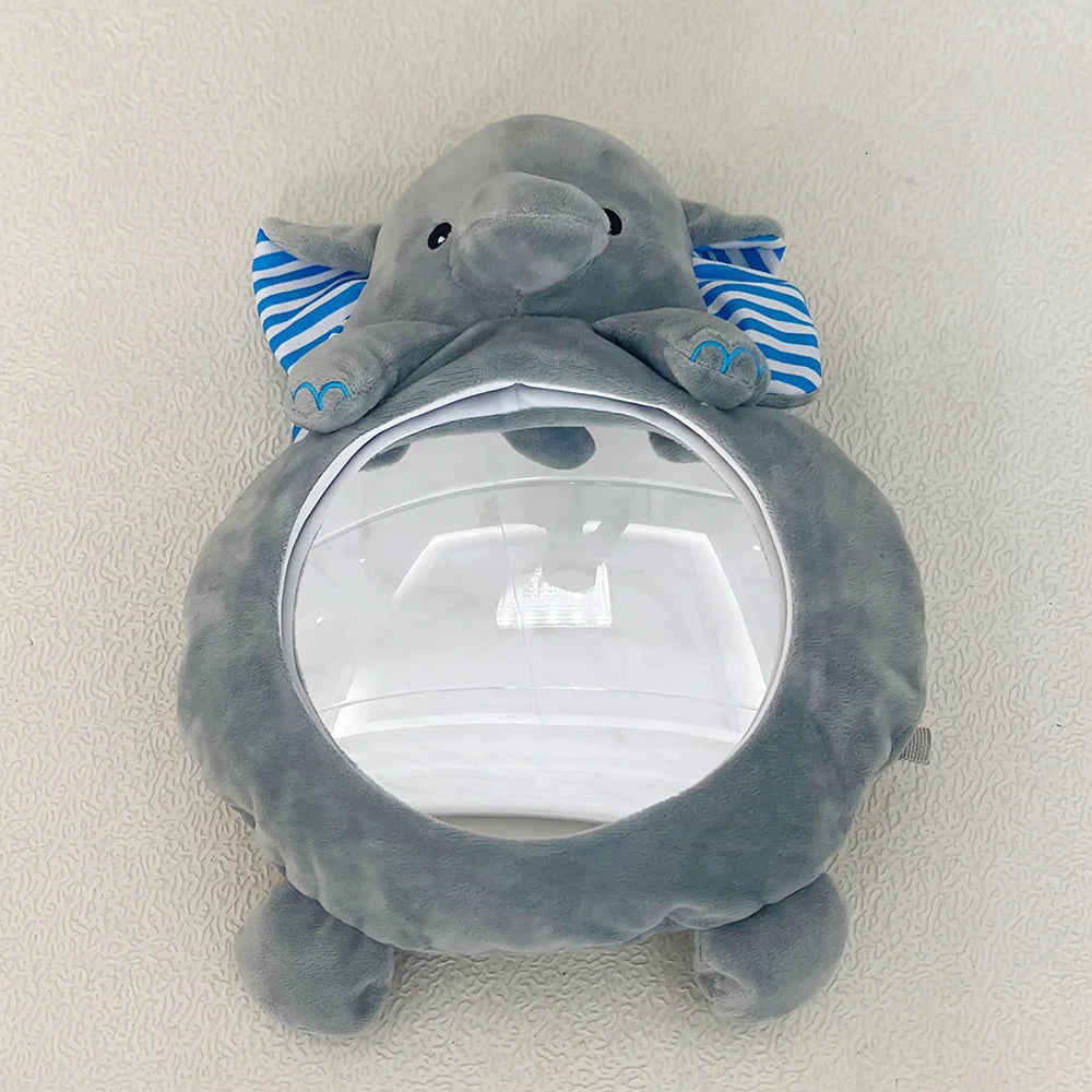Cartoon Baby Car Rearview Mirror Baby Mirror Toys Multi-Function  Baby Toy Infant Soft Mirror Tummy Time Easy to Install Infant