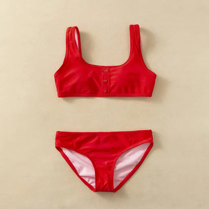 Maillots de bain pour filles TUONXYE, ensemble haut court à épaules dénudées et culotte à imprimé floral, bikini pour enfants, vêtements de plage