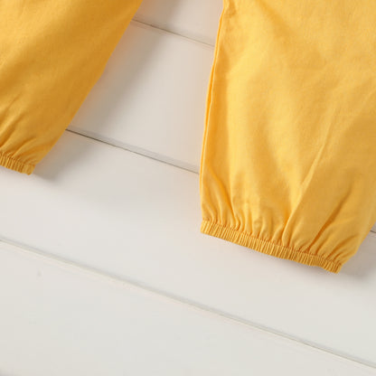 PatPat Salopette ample 100 % coton pour bébé fille, couleur unie, sans manches, bretelles spaghetti, sarouel, douce et confortable
