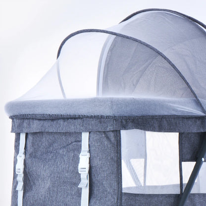 UBRAVOO Baby Grab-and-go Travel Cot  with Mattress & Silent Wheels,  Rocking Crib Convertible, XYT-001