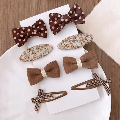 8Pcs/Set Bows Floral Baby Hair Clips Hair Accessories Girls Kids Star Flower Hairpin Headdress Toddler Headwear Birthday Gifts