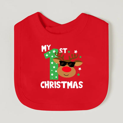 It's My First Christmas Baby Bib Christmas Vibes Bibs Newborn Red Cotton Saliva Towel Xmas Party Bib Holiday Infant Shower Gift
