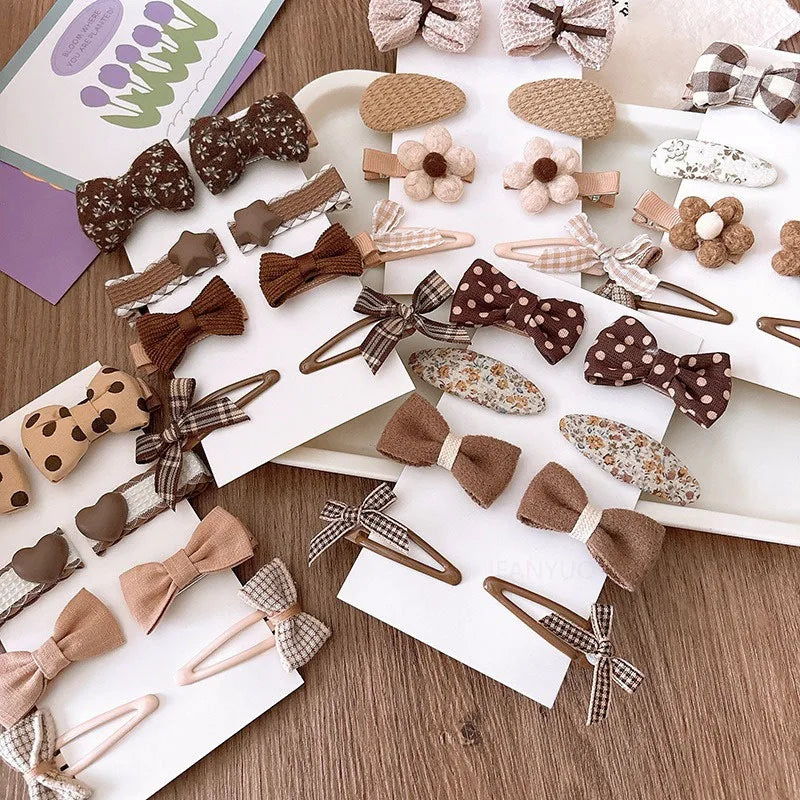 8Pcs/Set Bows Floral Baby Hair Clips Hair Accessories Girls Kids Star Flower Hairpin Headdress Toddler Headwear Birthday Gifts