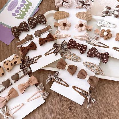 8Pcs/Set Bows Floral Baby Hair Clips Hair Accessories Girls Kids Star Flower Hairpin Headdress Toddler Headwear Birthday Gifts
