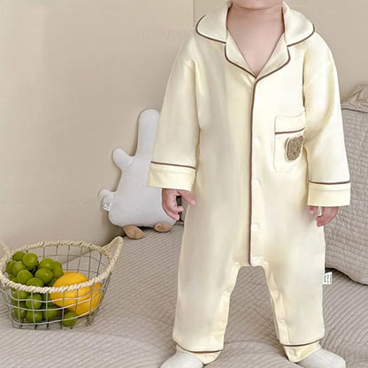 Pyjama en coton doux et respirant pour bébé, vêtements de nuit pour enfants, garçons et filles, printemps-automne