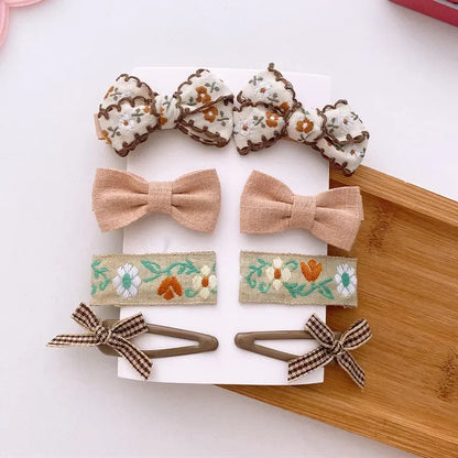 8Pcs/Set Bows Floral Baby Hair Clips Hair Accessories Girls Kids Star Flower Hairpin Headdress Toddler Headwear Birthday Gifts