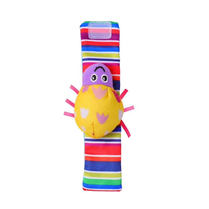 Lot de 4 hochets pour bébé de 0 à 12 mois, chaussettes avec dragonne et hochet, chaussettes pour bébé, chaussettes pour tout-petits