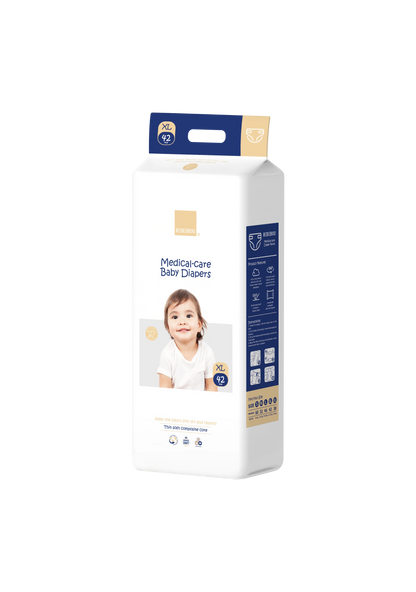 Bebeboo ultra-thin baby diapers use crystal clear water locking molecular structure to achieve instant suction and dryness