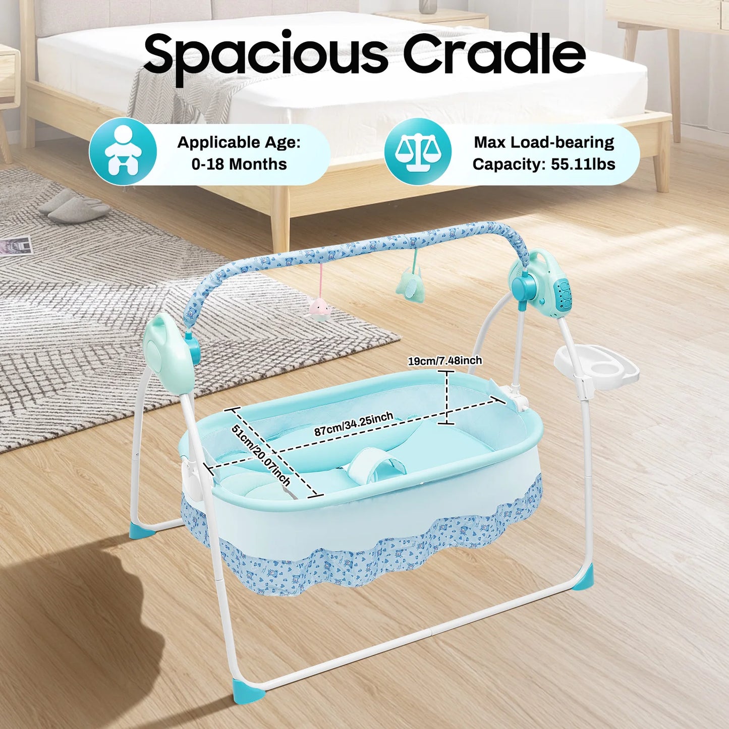 [Automatic Baby Swing] 1 Automatic Baby Swing with Music & Mosquito Net - for Infants