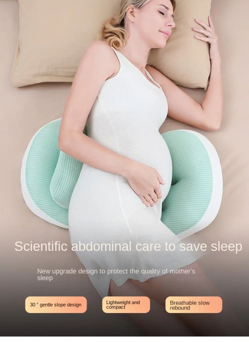 Coussin de taille pour femmes enceintes, oreiller de maternité doux en forme de U, coussin de soutien abdominal confortable, coussin de grossesse, oreiller de sommeil