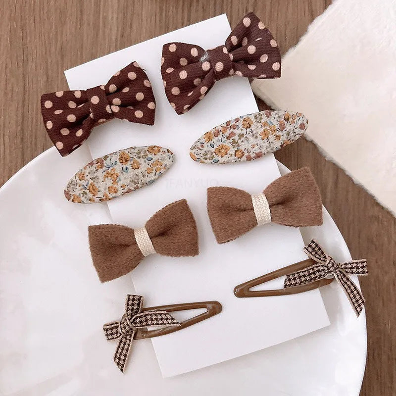 8Pcs/Set Bows Floral Baby Hair Clips Hair Accessories Girls Kids Star Flower Hairpin Headdress Toddler Headwear Birthday Gifts