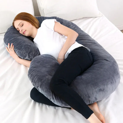 3kg 6.6lb J Pregnancy Pillow for Pregnant Women Sleep Nursing Maternity Full Body Support for Back Belly Hip Leg Removable Cover