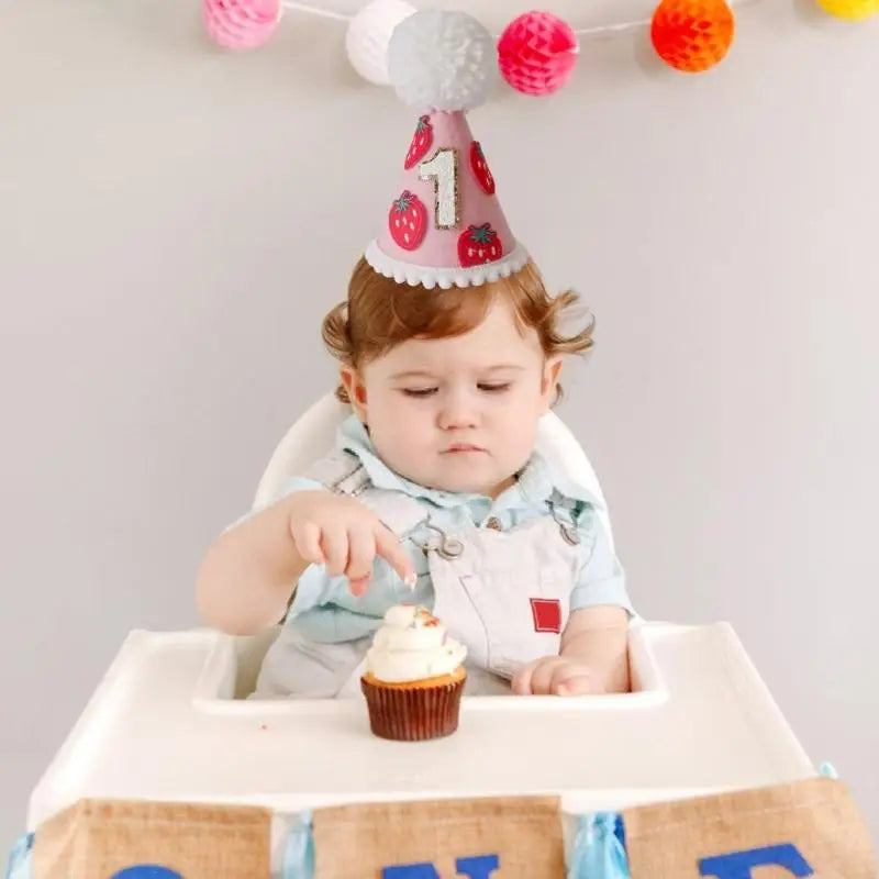 Felt Celebration Party Caps Birthday Hat for One Year Birth Celebration