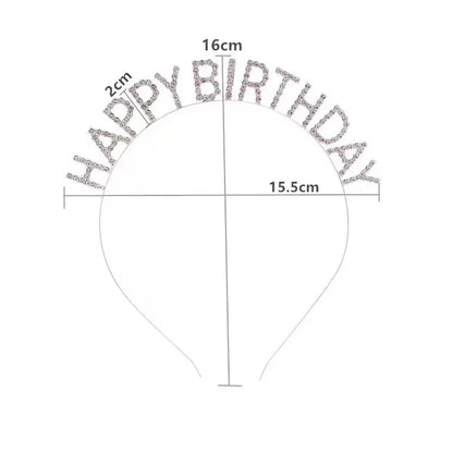 Happy Birthday Crystal Rhinestone Crown Hair Bands for Kids Girl Hoop Headband Wedding Prom Tiaras Hair Jewelry Accessories