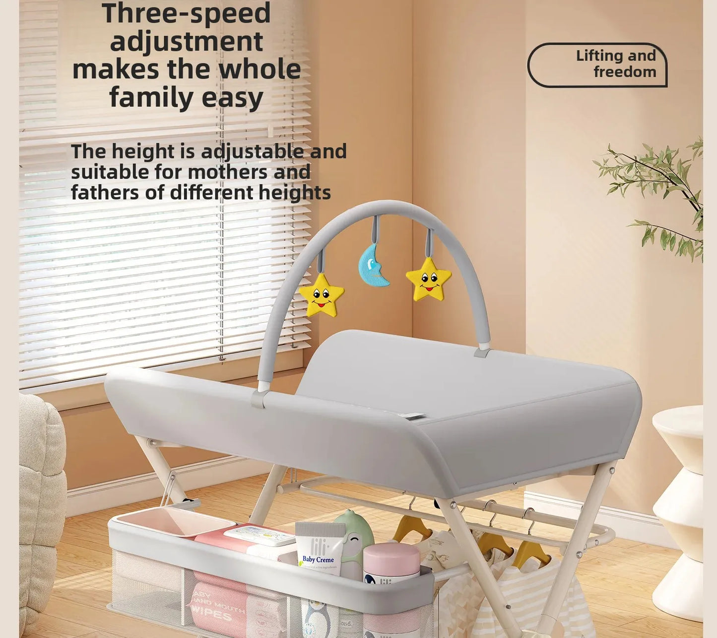 Baby Multifunctional Nursing Table, Foldable Diaper Table, Baby Bathing and Touching Table, Newborn Baby Diaper Changing Table