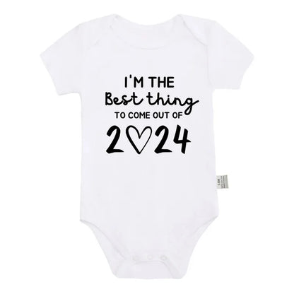 Je suis la meilleure chose 2024 Vêtements pour nouveau-né Body d'été en coton blanc pour nourrissons Barboteuse à manches courtes pour garçons et filles