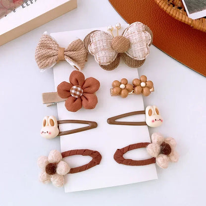 8Pcs/Set Bows Floral Baby Hair Clips Hair Accessories Girls Kids Star Flower Hairpin Headdress Toddler Headwear Birthday Gifts