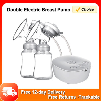 Tire-lait électrique double mains libres pour l'allaitement, 2 modes et 9 niveaux réglables, faible bruit, anti-reflux
