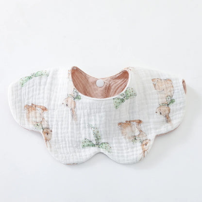 New 6 Layers Cotton Two-sided Usable Baby Feeding Drool Bib Cute Infants Saliva Towel Burp Cloth For Newborn Toddler Kids Bibs