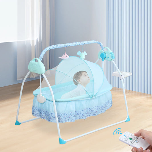 Electric Baby Cradle Folding Baby Swing With 5 Speed Settings And 12 Music Bluetooth Baby Rocker For 0-18 Months 0-25 kg Load