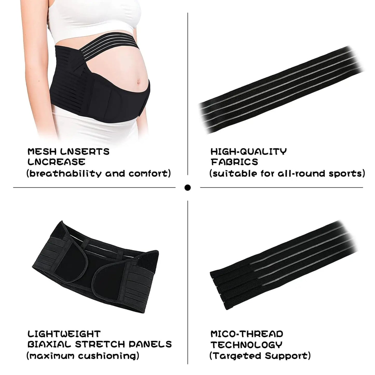 Ceinture de soutien respirante et réglable pour femmes enceintes, ceinture de soutien de la taille, ceinture prénatale et post-partum