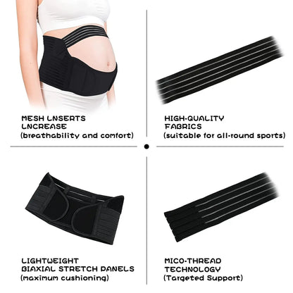 Ceinture de soutien respirante et réglable pour femmes enceintes, ceinture de soutien de la taille, ceinture prénatale et post-partum