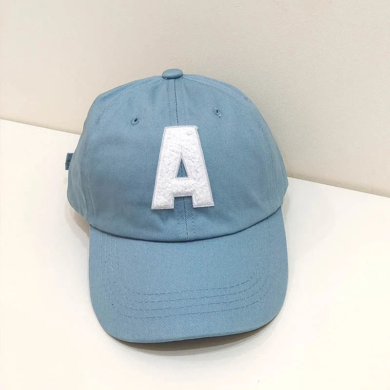 A-Letter Kids Baseball Caps Solid Color Children 2-5Year Boys Girls Baby Duck Tongue Cap Cotton Outdoor Sports Sunscreen Visors