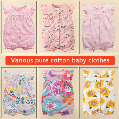 Body d'été pour nouveau-né, barboteuse pour garçons et filles, vêtements 100 % coton pur, body doux à manches courtes pour tout-petits