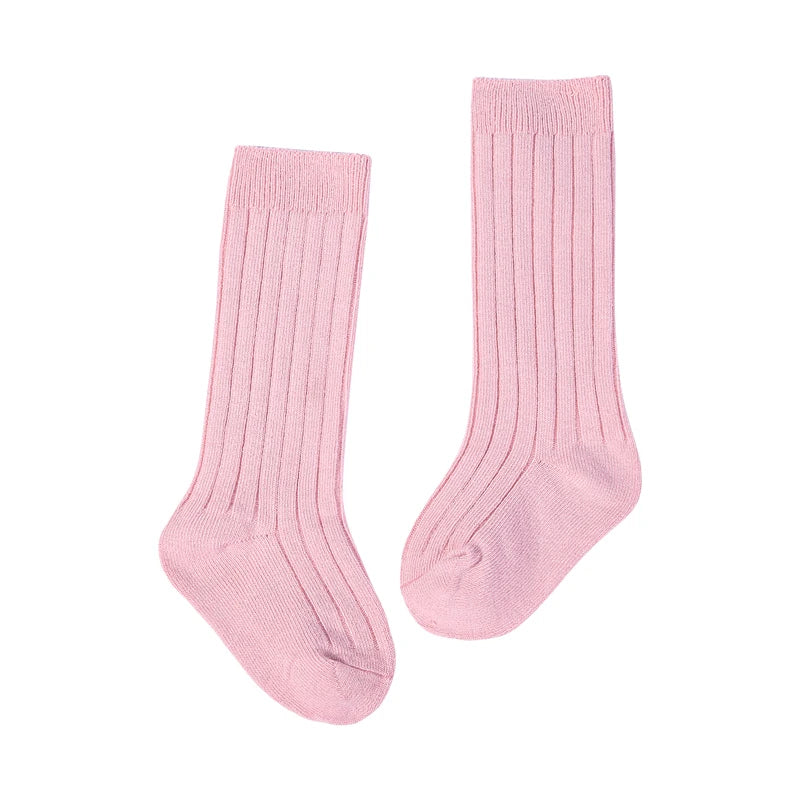 Chaussettes tendance en coton pour nouveau-né, couleur bonbon unie, longues, pour enfants, filles et garçons