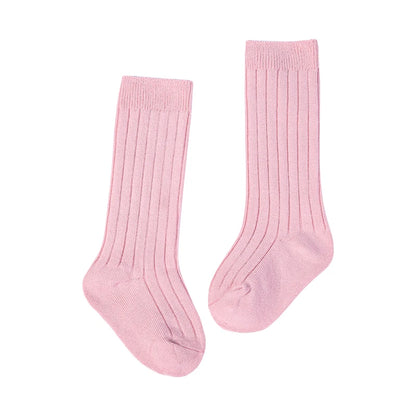 Chaussettes tendance en coton pour nouveau-né, couleur bonbon unie, longues, pour enfants, filles et garçons