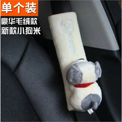 Cartoon Car Seat Belt Cover Universal Auto Seat Belt Shoulder Pad Cushion Protector Safety Protection Warm Flannel Interior Seat