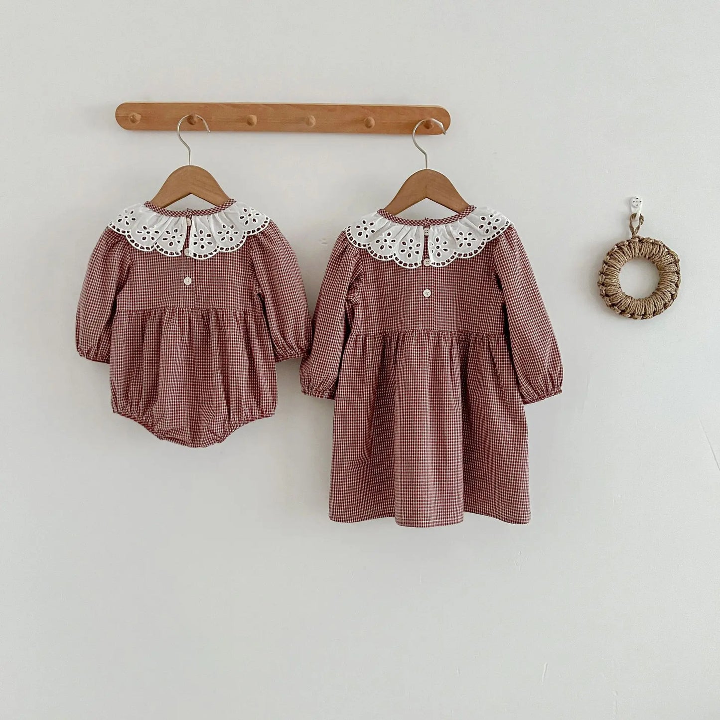 Robe d'automne à manches longues et col en dentelle pour bébé fille, tenue princesse pour nouveau-né