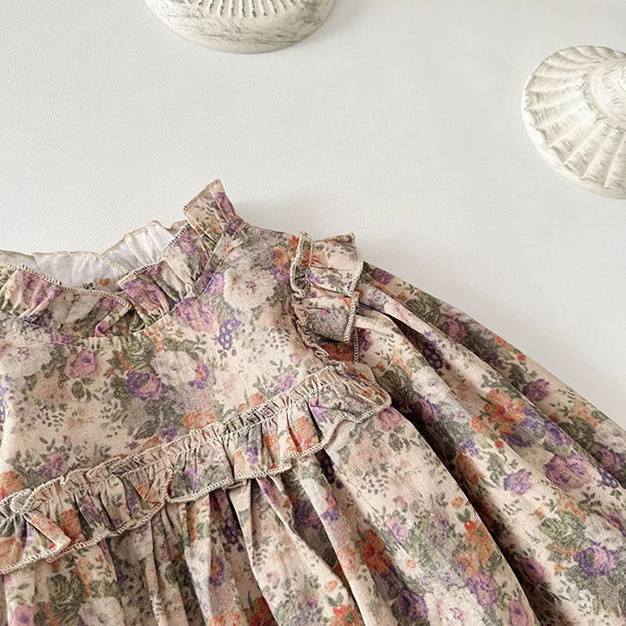 Barboteuse à manches longues pour bébé fille, nouvelle collection automne 2024, en coton imprimé, combinaison pour bébé fille de 0 à 24 mois