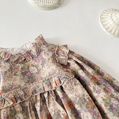 Barboteuse à manches longues pour bébé fille, nouvelle collection automne 2024, en coton imprimé, combinaison pour bébé fille de 0 à 24 mois
