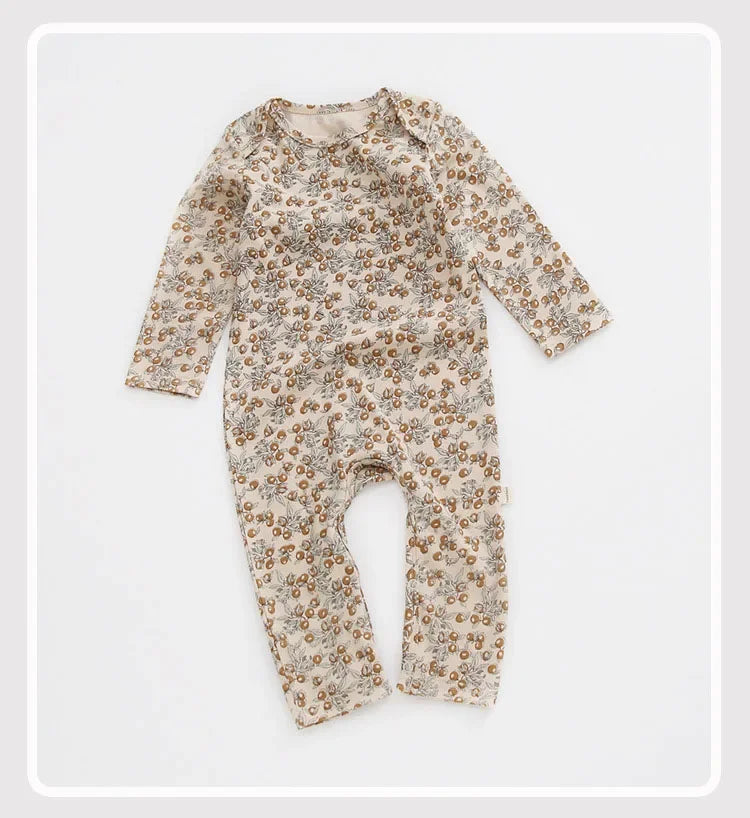 0-24M Nouveau-né Enfant bébé Garçons Filles Vêtements Printemps Imprimé Barboteuse Mignon Doux Coton Combinaison Manches Longues Coton Automne Bébé Tenue