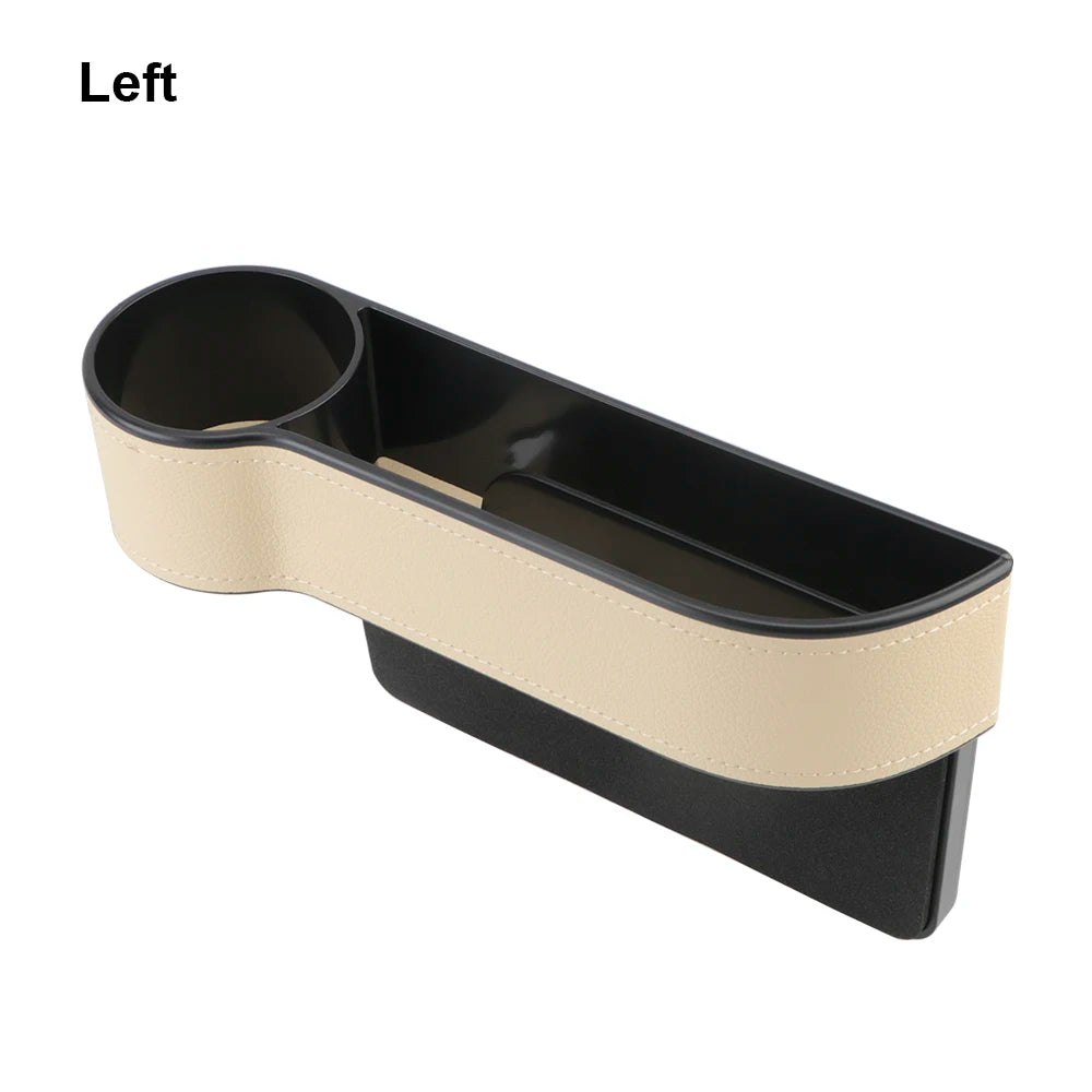 Car Organizer Seat Gap Slit Box With Charging Hole Leather Car Seat Gap Storage Box