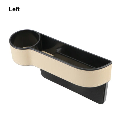 Car Organizer Seat Gap Slit Box With Charging Hole Leather Car Seat Gap Storage Box