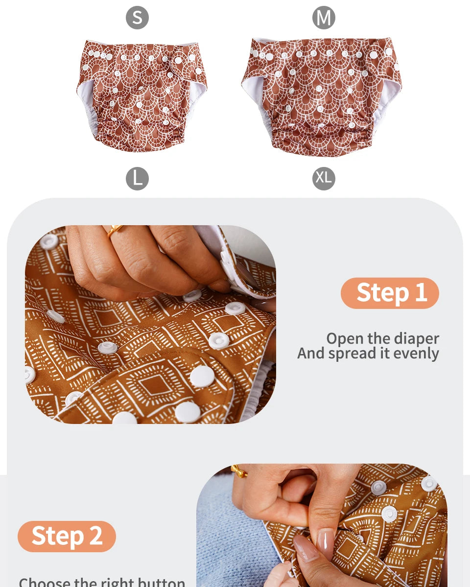 Happyflute 3-15KG 3Pcs Set Pocket Diaper Suede Cloth Inner Washable&Reusable Absorbent Ecological Adjustable Baby Nappy Cover