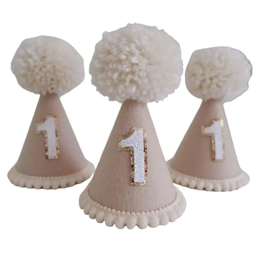 Felt Celebration Party Caps Birthday Hat for One Year Birth Celebration
