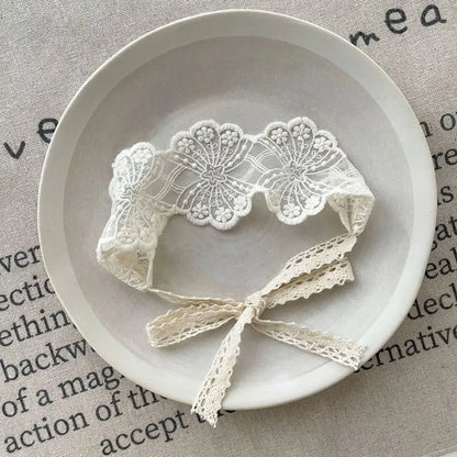 White Lace Headband Baby Headwear Soft Newborn Hair Band Flower Sweet Hairband Outdoor Party