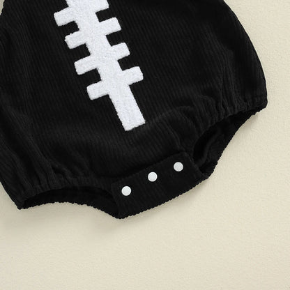 2024-05-29 Lioraitiin 0-12M Nouveau-né Bébé Garçons Filles Salopette Sans Manches Football Broderie Barboteuses Nouveau-Né Été Automne Tenue