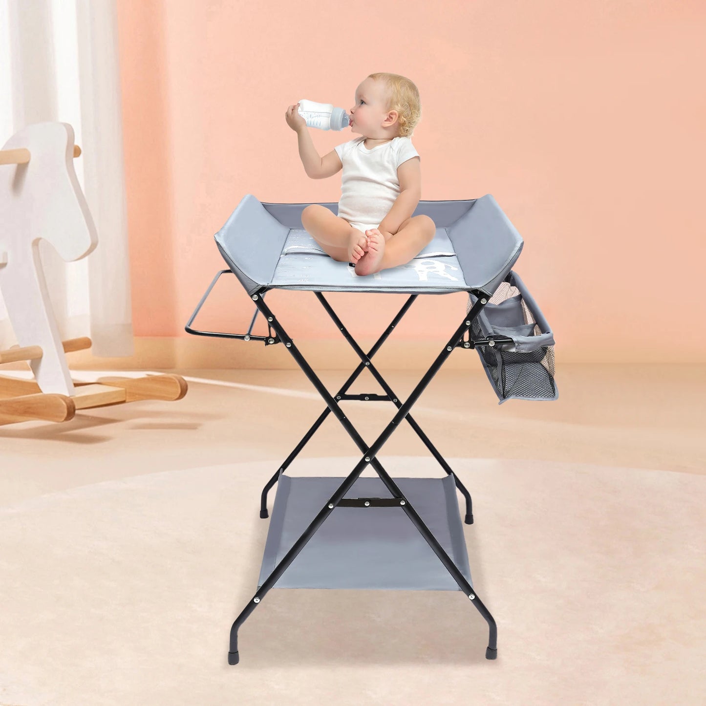 3 In 1 Changing Tables,  Portable Changing Station, Folding Infant Diaper Nursery Organizer Changer Unit Baby Changing Station