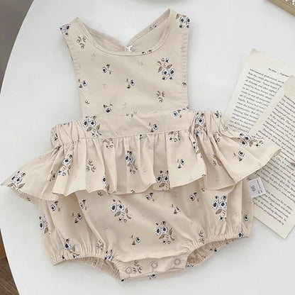 Barboteuse à manches longues pour bébé fille, nouvelle collection automne 2024, en coton imprimé, combinaison pour bébé fille de 0 à 24 mois