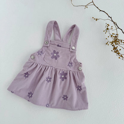 Vêtements printemps-automne pour bébé fille, robe à bretelles pour enfants, broderie florale, jolie feuille de lotus, vêtements pour nouveau-né