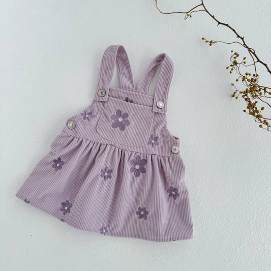 Vêtements printemps-automne pour bébé fille, robe à bretelles pour enfants, broderie florale, jolie feuille de lotus, vêtements pour nouveau-né