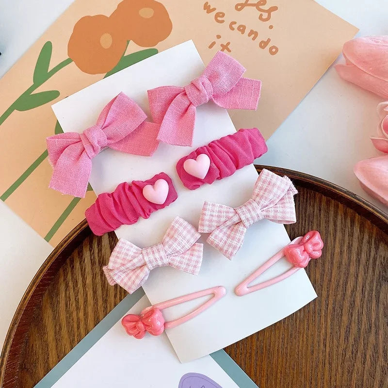 8Pcs/Set Bows Floral Baby Hair Clips Hair Accessories Girls Kids Star Flower Hairpin Headdress Toddler Headwear Birthday Gifts
