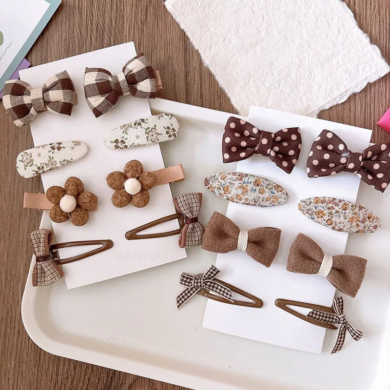 8Pcs/Set Bows Floral Baby Hair Clips Hair Accessories Girls Kids Star Flower Hairpin Headdress Toddler Headwear Birthday Gifts