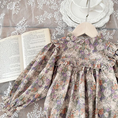 Barboteuse à manches longues pour bébé fille, nouvelle collection automne 2024, en coton imprimé, combinaison pour bébé fille de 0 à 24 mois