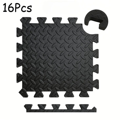 16-Piece Baby Activity Mat Leaf Pattern Anti-slip Shock-absorbing Interlocking Floor Tiles Suitable for Bedroom and Living Room